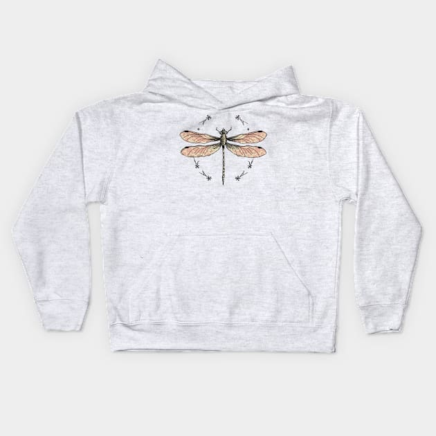 Dragonfly, Dragonfly Lover, Cottagecore Dragonfly , Insect Lover, Nature Lover Gift, Nature valentines day Kids Hoodie by YuriArt